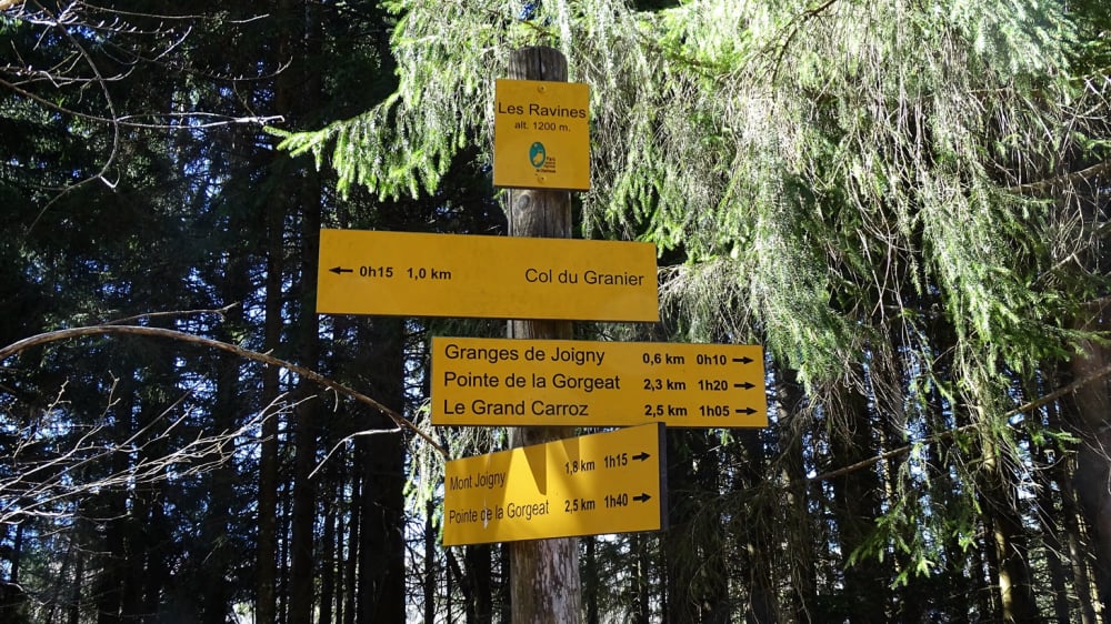 Signalétique randonnée au Mont Joigny et la pointe de Gorgeat massif de la Chartreuse