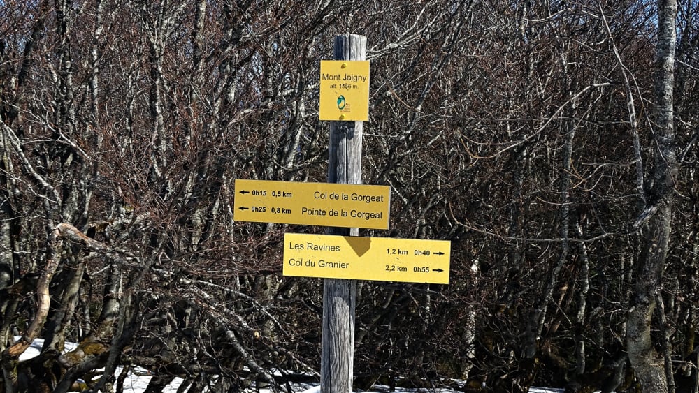 Signalétique randonnée au Mont Joigny et la pointe de Gorgeat massif de la Chartreuse