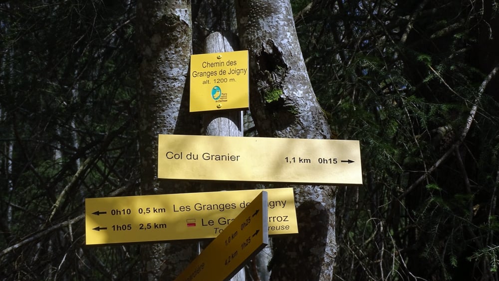 Signalétique randonnée au Mont Joigny et la pointe de Gorgeat massif de la Chartreuse